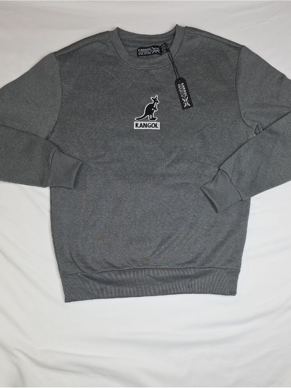 Kangol Men's Grey Logo Crewneck Sweater Size M
